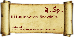 Milutinovics Szovát névjegykártya